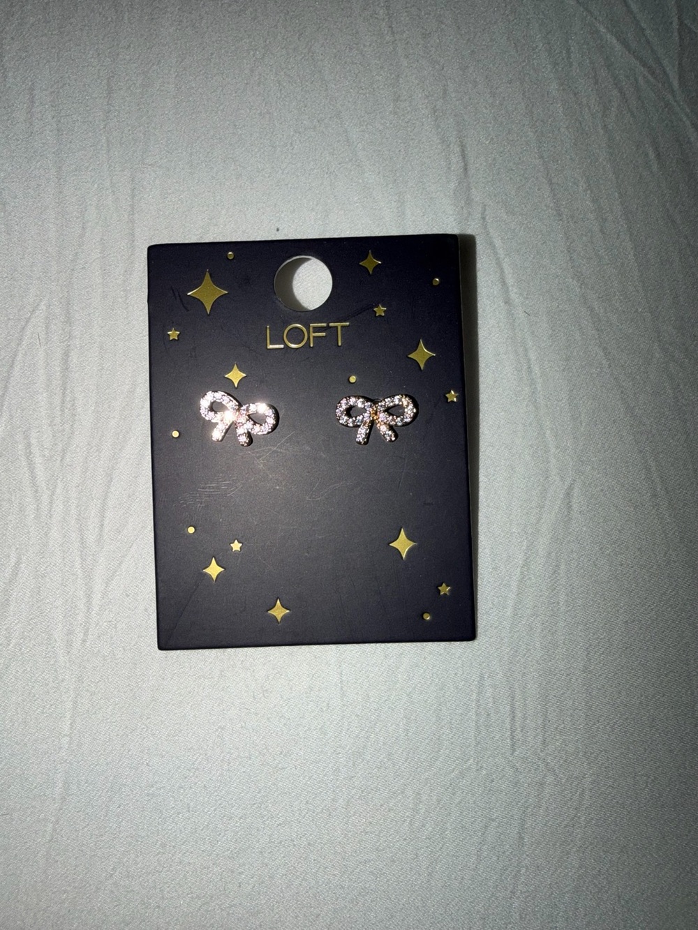 LOFT Pave Bow Sparkling Stud Earrings